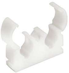 Talon - 22mm Double Hinged Pipe Clips - Pack of 50 - Natural - Single Central Screw Fixing - Temperatures Up to 85°C (185°F) - for Use On Plumbing, Gas and Air Conditioning Pipe - UV Stabilized