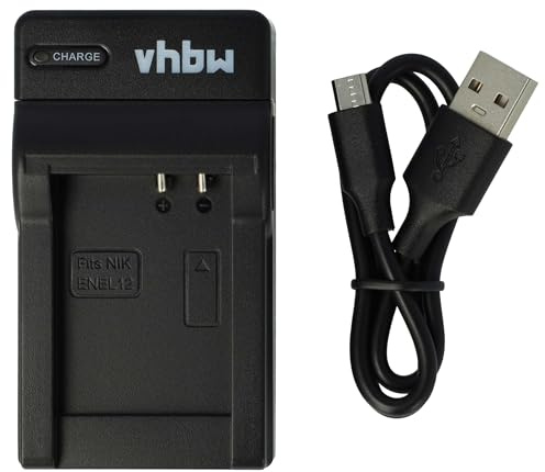 vhbw USB Ladegerät kompatibel mit Nikon CoolPix S1000, S1000pj, S1100, S1100pj, S1200 Kamera Camcorder/Akku - Ladeschale, Ladeanzeige, 4,2 V