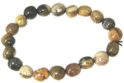 Amaryllis Nugget-Armband versteinertes Holz 10-12 mm