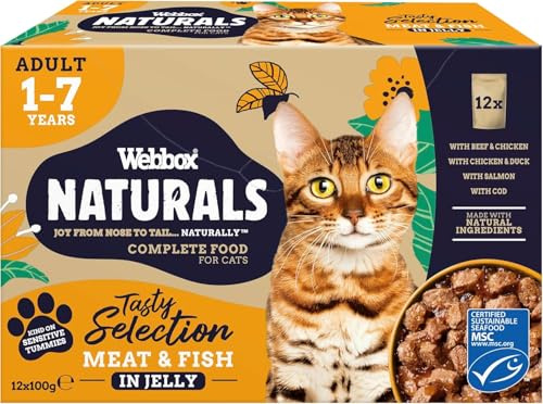 Webbox Premium Natural Mixed Fish & Meat Selection in Jelly, 12 x 100g