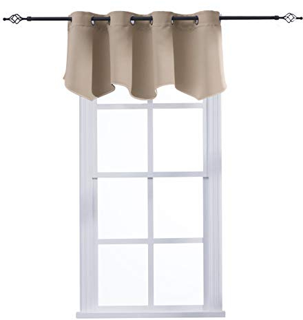 Aquazolax Solide Verdunkelungsvorhang, gewellt, 132,1 cm breit, 45,7 cm lang, modern, Grommet| 1 Panel, Taupe-Khaki