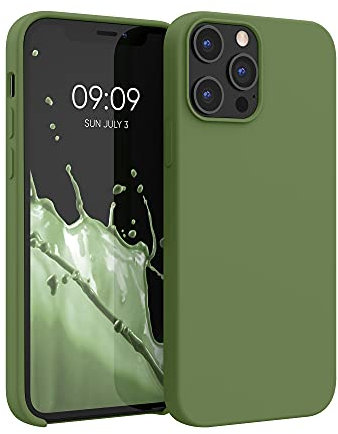 kwmobile Case Compatible with Apple iPhone 12 Pro Max Case - TPU Silicone Phone Cover with Soft Finish - Grassy Green