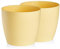 Tymar Pot de Fleurs, Pot de Plantes en Plastique, Lot de 2, Forme Ronde, Cache-Pot (Jaune, ø 30 cm)