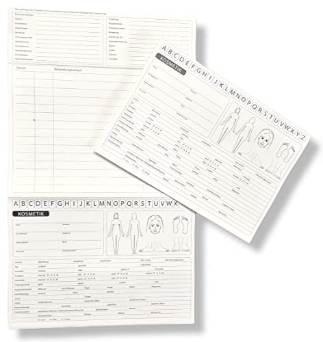 Kosmetik Karteikarten/DIN A5 Analysekarten zum aufklappen, Doppelseitig (25) Klappkarten