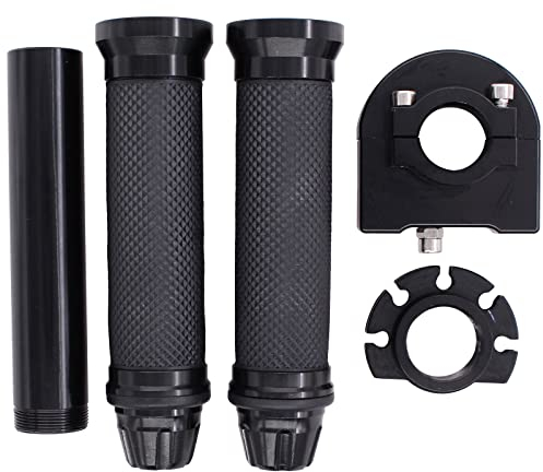 HouYeen 7/8 Zoll 22 mm Motorrad Fahrrad Lenker Handgriff und Drossel Drehrohr schwarz links rechts Paar