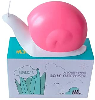 Handseifenspender, 120 ml, Kunststoff, Schnecken-Seifenspender für Kinder, niedliche Pumpe, Flüssigkeitsdesinfektionsmittelflasche, lustiges Cartoon-Tier-Arbeitsplatte, Toilette, Hotel (Rosa)