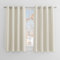 PONY DANCE Gardinen Wohnzimmer Modern Kurz Ösenvorhang 2er Set Blickdichte Vorhänge Hellbeige Verdunkelungsvorhang Ösen Thermovorhang, H 137 x B 132 cm