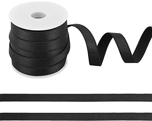 nbeads 10m Elastisches BH-Band, 10mm Schwarzes Flaches Elastisches BH-Band Verstellbares Elastik-BH-Band für DIY Kleider Aufnähen Taille Projekt