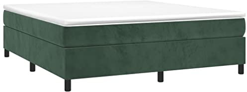 vidaXL Bettgestell, Polsterbett Bett für Schlafzimmer, Bettrahmen mit Lattenrost Stützbeinen, Schlafzimmerbett Doppelbett, Dunkelgrün 180x200cm Samt