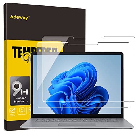 Adeway (2 Stück) Microsoft Surface laptop 5/4/3/2/1 13.5 Zoll Schutzfolie,Einfache Installation/Präzise Ausschnitte/Hartglas