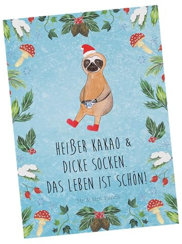 Mr. & Mrs. Panda Postkarte Faultier Kakao - Geschenk, Einladungskarten Geburtstag, Einladungskarte, Einladung Geburtstag, Weihnachten, Geschenkkarte,