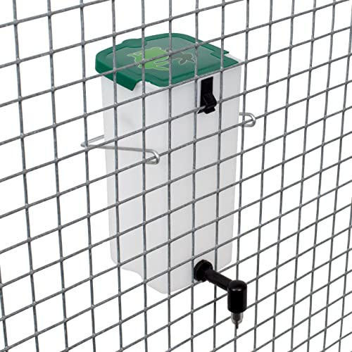 Kaninchen Nippeltränke 1 Liter Hamster Wasserspender - Aufhängeclip und Drahthalter (Weiß)