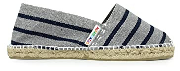 Alpargatas Unisex con Diseño de Rayas - Hechas a Mano en España (Rayas Gris, Numeric_47)