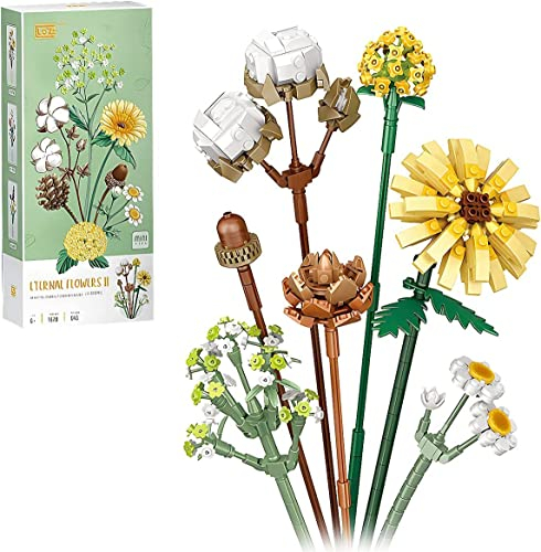Auspcers Kit de Construction de Bouquet de Fleurs, Adult Botanical Collection Set, Accessoires Décoratifs Créatifs pour la Maison(646 Pieces)