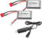 YUNIQUE GREEN-CLEAN-POWER - Set of 2 Lipo Batteries 7.4V 1000mAh T Plug | Compatible with RC 18859 18858 Q902 35-DJ03 | Includes USB Charger, Silver