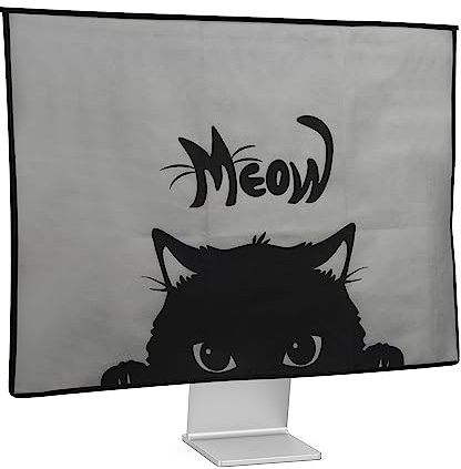 kwmobile Funda Compatible con Monitor de 27-28 - Protector 3en1 para Monitor Teclado y ratón - Gato Meow
