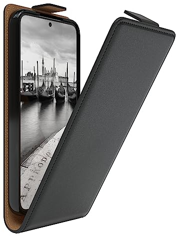 EAZY CASE Hülle kompatibel mit Samsung Galaxy S23 Flip Cover zum Aufklappen, Handyhülle aufklappbar, Schutzhülle, Flipcover, Flipcase, Flipstyle Case vertikal klappbar, aus Kunstleder, Schwarz