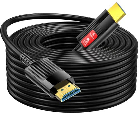 Anehmeta Fiber Optic HDMI Cable 65FT/20M, Long HDMI 2.1 Cable Support 48Gbps High Speed 8K@60Hz 4K@120Hz Dynamic HDR/eARC/HDCP 2.2&2.3/Dolby Atmos for Monitor,TV,Projector, Gaming Console