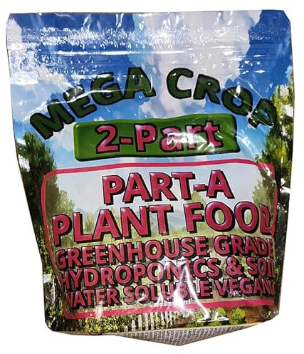 Mega Crop 2-Part A Hydroponic and Soil Base Nutrient Fertilizer for Plants with Organics NPK compatible Jacks 5-12-26