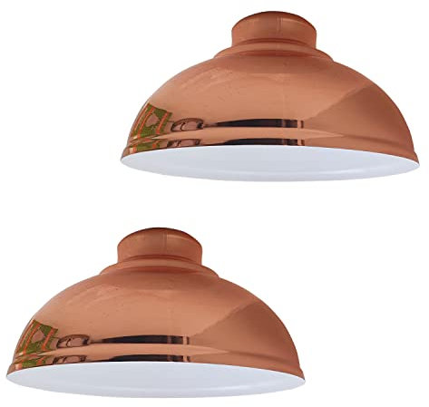 Lot de 2 lustres suspension abat-jour rétro suspension luminaire style moderne plafonnier E27 suspension en métal pour chambre salle à manger cuisine (Rose Gold)