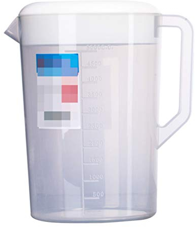 Brocca in plastica con coperchio Bilancia, caraffa for acqua calda/fredda da 5 litri, barattolo for succhi e brocca for tè freddo (bianco)