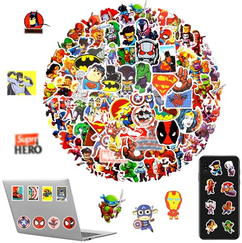 100 Stück superhelden Sticker Marvel Aufkleber Graffiti Decals Stickerbomb für Auto, Skateboard, Koffer, Motorräder, Fahrräder, Boote, Laptop, Snowboard Gepäck und Glatte Oberfläche