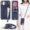 Zouzt for iPhone 11 Case with Cord and Card Holde, Zipper Wallet Case with Crossbody Lanyard Ring Adjustable Necklace Protective Cover Women for iPhone 11 6.1 Inch - Blue