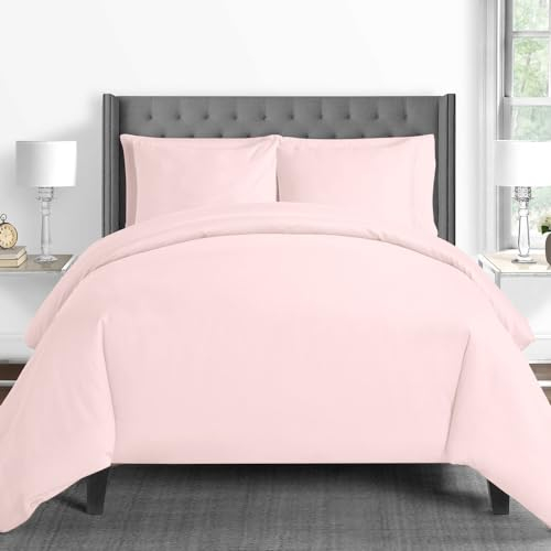 Pizuna 600 Fadenzahl aus Baumwolle Bettwäsche Helles Rosa,100% Langstaple Baumwolle Bettbezug und Kissenbezug, 100% Baumwolle Mako Satin 2-Teilig Bettwäscheset 135x200 + 80x80 Helles Rosa