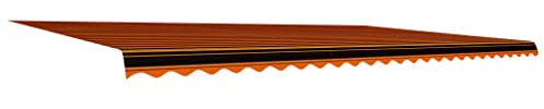 AUVYI Markisenbespannung Canvas Orange & Braun 6x3 m Markisen Ersatzstoff Markisenstoff Wechseln Balkonmarkisen Sonnenschutz Stoff Außen Markisenstoff Wasserdicht Hochwertiges Ersatztuch