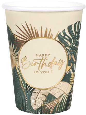SANTEX 8533-10, Lot de 10 Gobelets Anniversaire Birthday Jungle