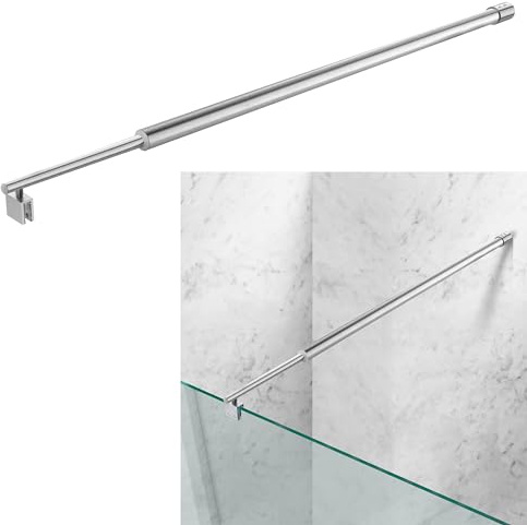 R7012-NB Rahmenlose Duschtür, feste Wand-zu-Glas-Stützstange