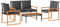 vidaXL Garten Lounge Set 4-TLG., Gartenmöbel mit Kissen, Sitzgruppe Gartenbank Gartenstuhl Tisch, Gartengarnitur Gartenset, Schwarz Poly Rattan