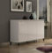 Dmora - Buffet Nyandeni, Buffet du Salon, Commode de Salon, Garde-Manger de Cuisine, Made in Italy, 138x40h90 cm, Blanc Brillant et Anthracite