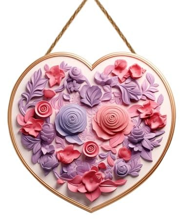 Wreath for Front Door Year Round Hearts With A Heart Shaped Wooden Door Hanging – A Must Have Valentine'S Day Decoration Home Decor Hanging Items (One Size)