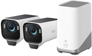 eufy Security eufyCam S3 Pro 2-Cam Kit, Solar Camera Outdoor Wireless, MaxColor Night Vision, 4K Security Camera with Solar Panel, Face Recognition AI, Expandable Local Storage, No Monthly Fee
