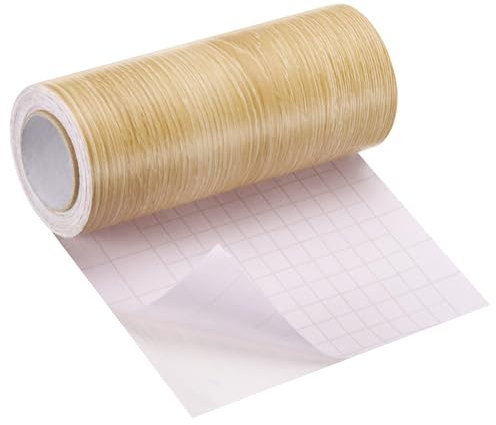 sourcing map Wood Grain Tape, 5.9 x33 Ft Self Adhesive Wood Grain Repair Patch for Baseboards, Doors, Floor Repair, Furniture Home Decor Coffee Oak