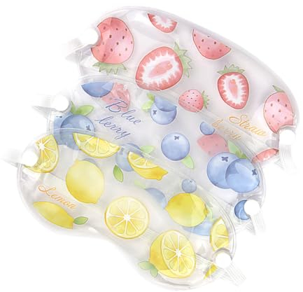 Healeved 3stücke Teiliges Gel-augenmaske Kühlende Und Wärmende Augenmaske Für Entspannung Und Augenpflege Für Schlaf Und Erholung Transparenten Farben Erdbeere Zitrone