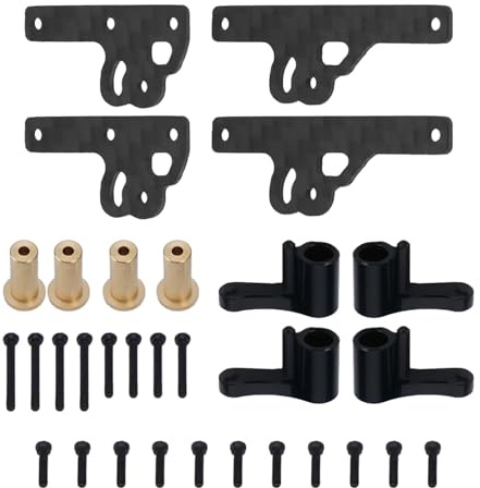 LT Easiyl 1 Satz Aluminium-Stoßdämpferhalterungs-Set, kompatibel mit Injora SCX24 1/24 RC Crawler Stoßdämpferbefestigung, schwarz