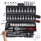 Generic Vessel Electric Ratchet, Cordless Electric Slim Ratchet Set, 3/8 Drive, Power Ratchet Wrench Kit for Auto Repair, Comes with 45 Adjustment Tools (Black)