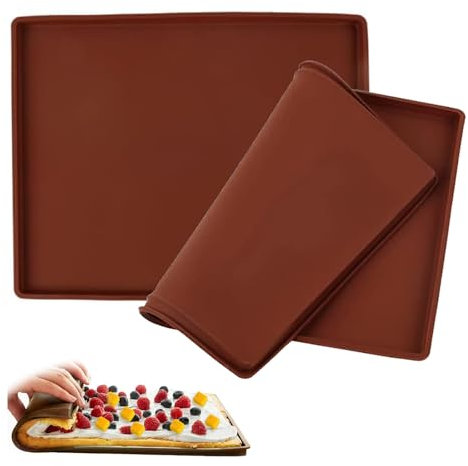 AOOTUERL Alfombrilla de silicona de 30 x 40 x 1 cm, para secadora de frutas enrolladas suizas con raspador, bandeja antiadherente reutilizable para deshidratador de alimentos, con borde
