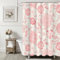 Ksriylm Tenda da doccia impermeabile in lino e cotone, rosa, splendida tenda da doccia floreale per decorazione del bagno, tenda da doccia in tessuto chic con foglie e fiori, 183 x 183 cm (larghezza x