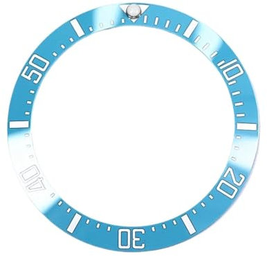 Hyuwdai 1 Stück 38 mm türkis-eisblaue Keramik-Lünetteneinlage aus Stahlgehäuse for 40 mm Taucheruhr NH35 NH36 Kaliber SKX007 Uhrenteile Mods(Blue)