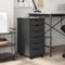 Fasba Rollcontainer, Aktenschrank mit Stauraum, Rollschrank für Büro Arbeitszimmer, Bürocontainer Büroschrank, mit Schubladen Moss Grau Massivholz Kiefer