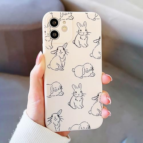 Compatible con Realme C21 Funda Blanda Teléfono Móvil Diseño Conejo Línea Divertido