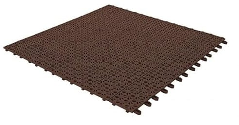 Set da 10 Piastrelle in Plastica Flessibili Drenanti 55,5 x 55,5 cm da Esterno Giardino 3,08 m2 colore: Marrone