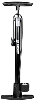 Benson Bike Parts Klassische Fahrradpumpe mit Präzisionsmanometer und 65 cm Schlauch, Doppelventil, Maximaldruck 120 PSI/8 Bar, Ideal für Alle Fahrradtypen
