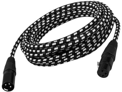 Beimus 1m/2m 3 Pin Male to Female Balanced Microphone Cord for Speakers Studio Professional Braided