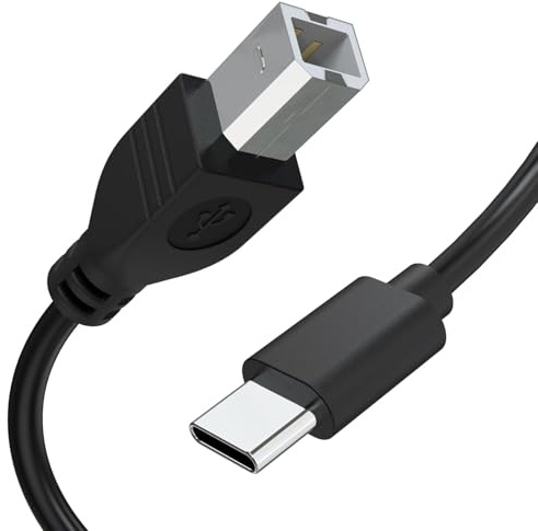 USB C to USB B Midi Cable, Type C to USB Midi Interface Lead Compatible with MIDI Controller, Keyboard, Audio Interface Recording, Piano, Keyboard, Mixer, Speaker, Instrument, Microphone, More (3.3FT)