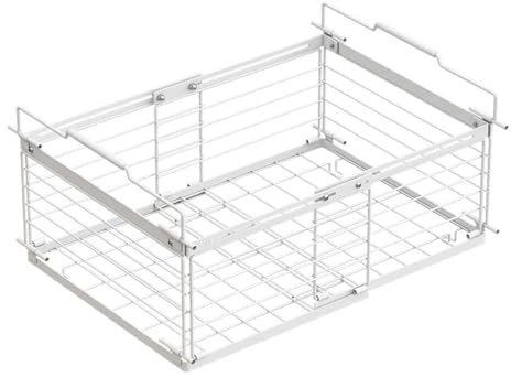 PURPLELILY Stackable Chest Freezer Container With Handle Metal Refrigerator Storage Basket Practical Fridge Organization Systems Adjustable Length Freezer Container