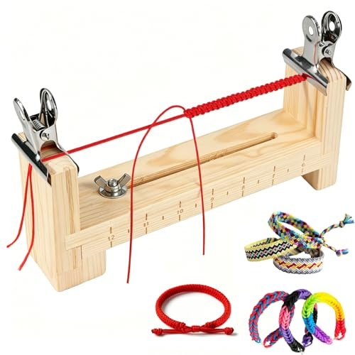 HO-SFSM Armband Maker Holz, Wood Paracord Jig Armband Maker | Mit 2 Klemme Verstellbarer Armband Hersteller Schnur Wristband Maker Zum Paracord Hundehalsband Selber Machen